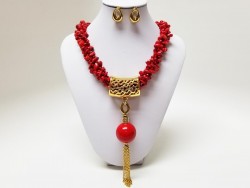 Exclusive Stainless Steel and Coral Set for Women