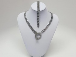 Exclusive Stainless Steel and Zircon Necklace for Women